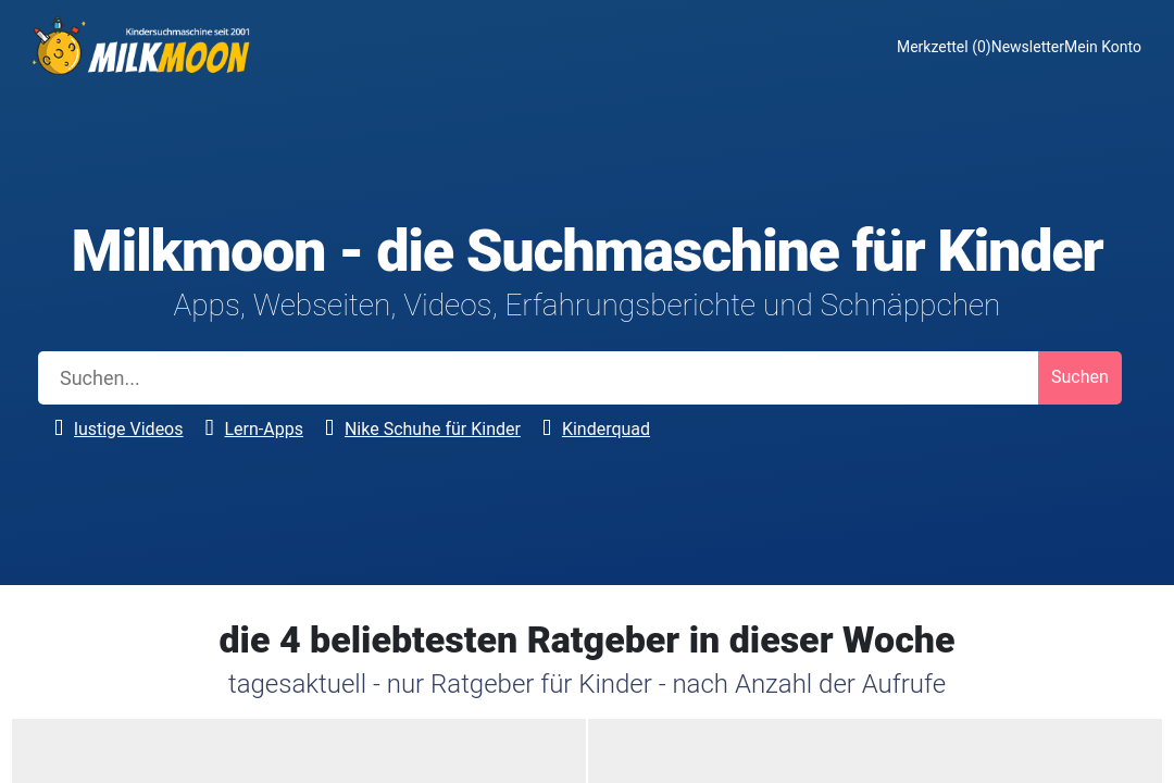 Screenshot Suchmaschine Milkmoon.de