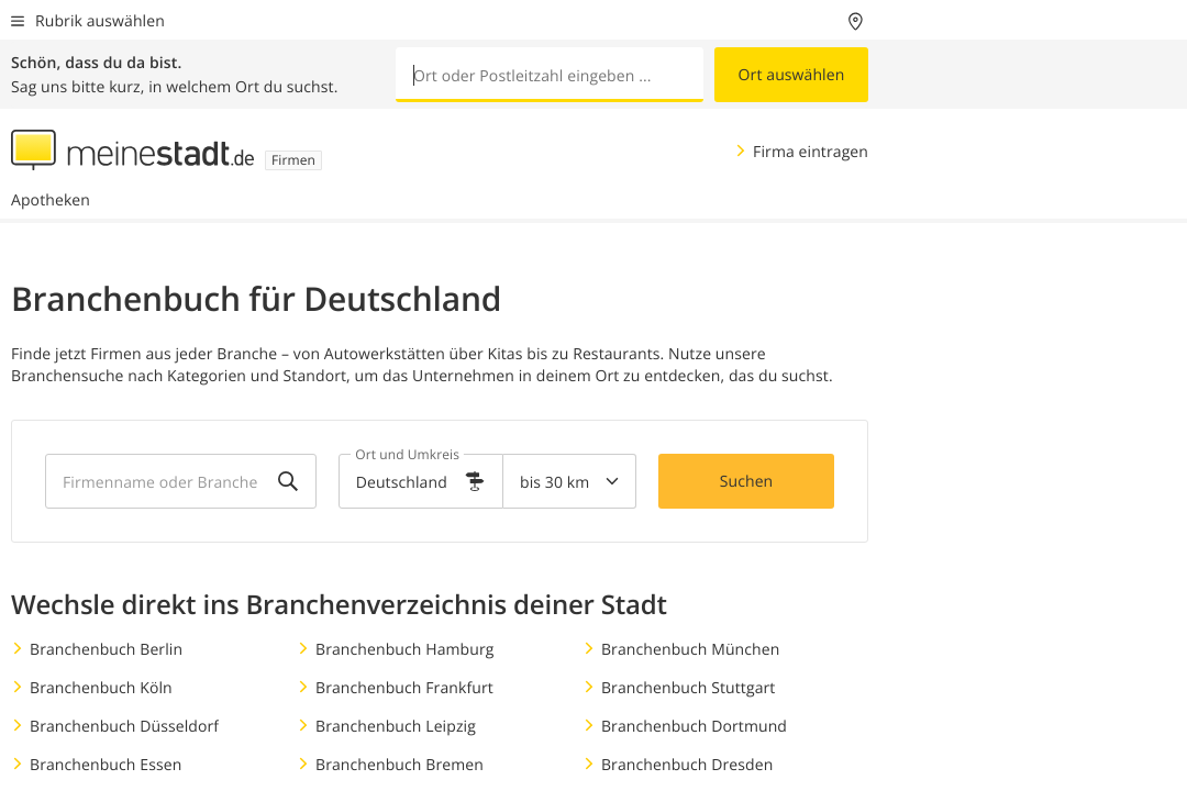 Screenshot Suchmaschine Allesklar.at