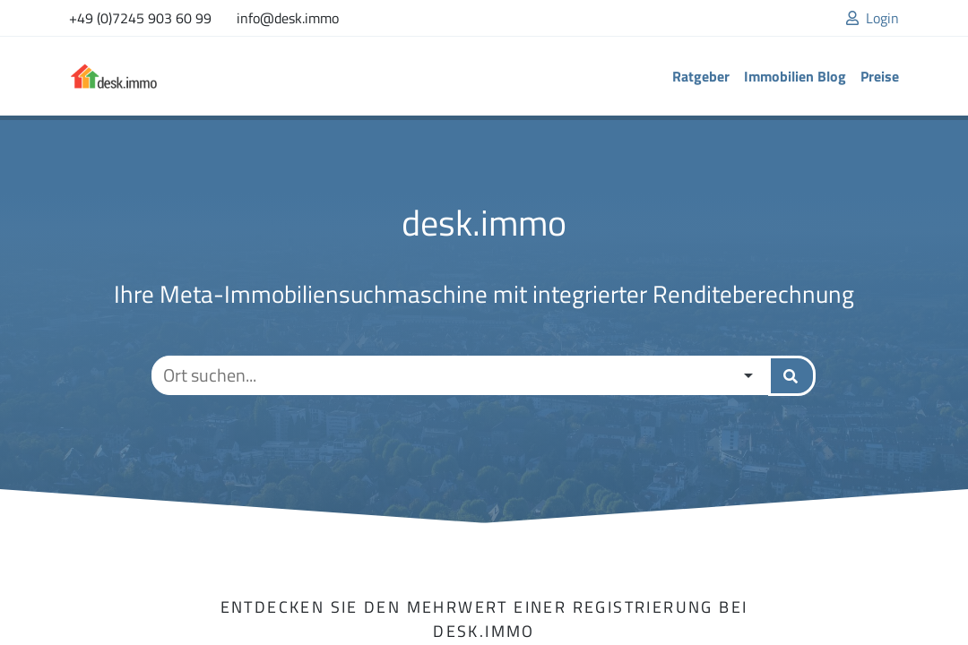Screenshot Suchmaschine desk.immo